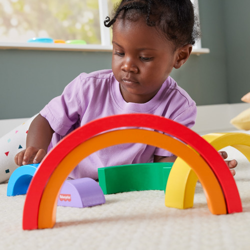 Fisher-price Juguete Para Bebés Arcoíris Apilable De Madera