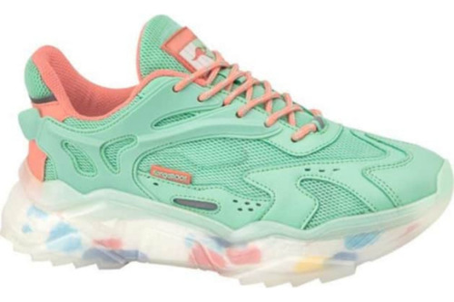 Tenis Urbano Chunky Kangaroos G001 Azul Menta Mujer