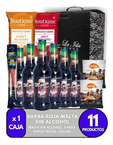 Cerveza Barba Roja Malta Sin Alcohol + Mix. Combo Box Regalo