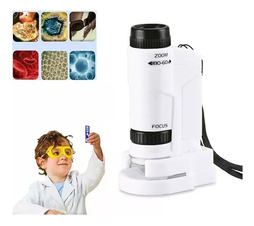 Microscopio Led Portátil De Mano Para Niños, Plantas, Flores