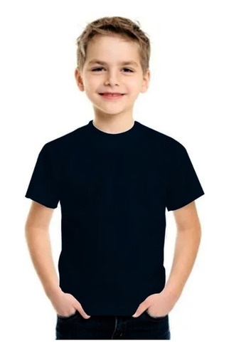 Remera Niño Negra Algodon Peinado Maxima Calidad Fabrica