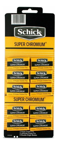 Hojas De Afeitar Schick Super Chromium (cartón X 30 Hojas)