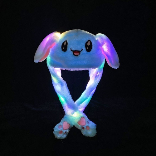 Sombrero De Felpa De Conejo Con Orejas Móviles Con Luces
