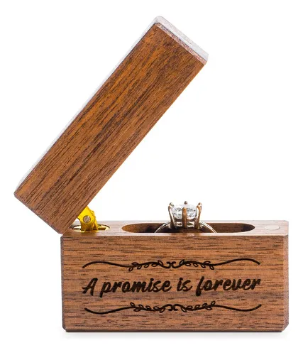 Wislist Caja De Madera Para Anillo De Compromiso, Pequena Fu