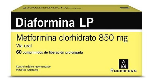 Diaformina Lp 850 Mg X 60 Comprimidos