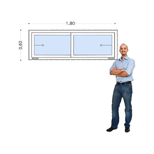 Ventana Corrediza Pvc Dvh 180 X 60  Doble Vidrio