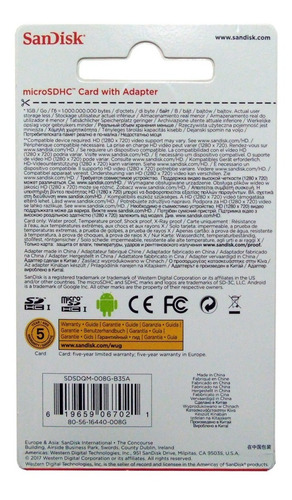 Memoria 8gb Sandisk Clase 4 Sellada Orgnal Caja 100 Unidades