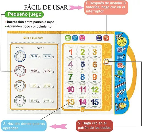 Libro De Aprendizaje Básico Con Sonido Para Niños En Español