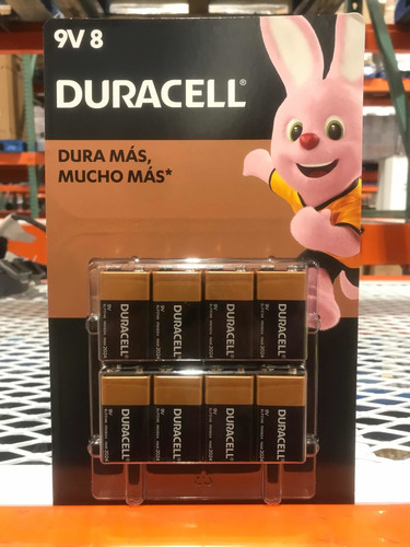 Pila 9v Duracell Alcalina Ahorra Pack 8 Piezas