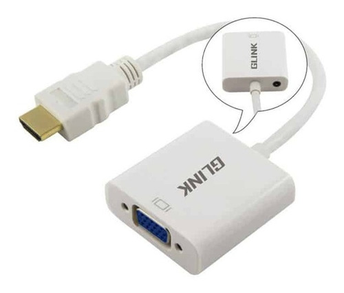 Adaptador Convertidor Hdmi A Vga Glink + Audio 1080p Gl-001