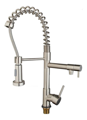 Llave Grifo Monomando Fregadero Cocina Níquel Cepillado T D