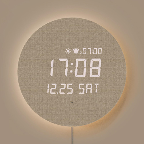 Mooas Full Moon - Reloj De Pared Silencioso De Madera Led Co