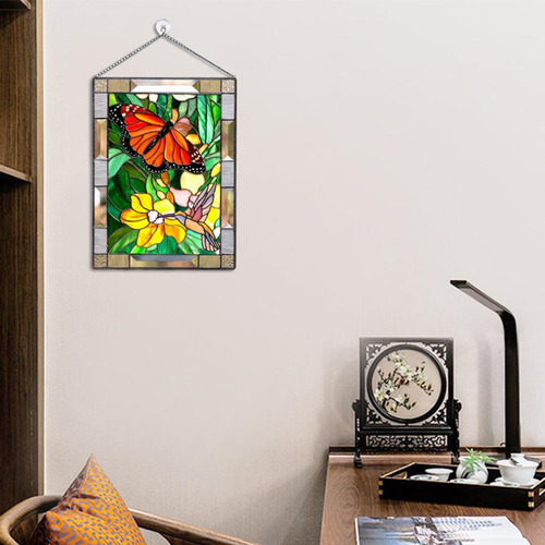 Vidrio De Color Acrílico Ventana Rectangular Panel Mariposa