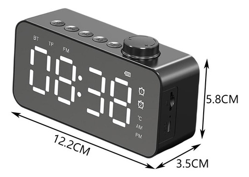 Radio Reloj Despertador Con Altavoz Bluetooth Radio Fm