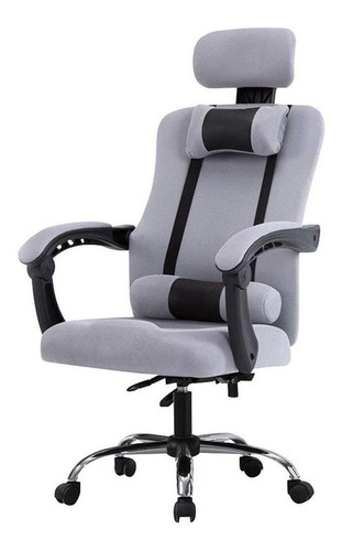 Silla de escritorio Lumax Wynn sin apoyapiés ZGS-956-SA gamer ergonómica  gris con tapizado de poliéster