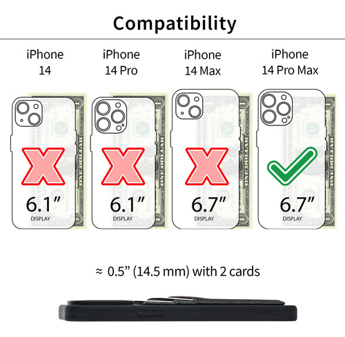Funda De Tarjeta Dockem Para iPhone 14 Pro Max Con Silicona