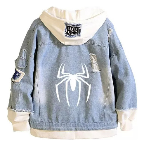 Chaqueta De Mezclilla Con Estampado De Logotipo D/spider Man