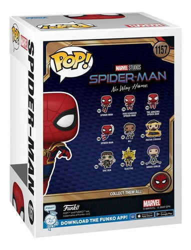 Imagen 3 de 3 de Figura De Accion Spider Man 1157 No Way Home (tom Holland) Funko Pop