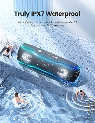 Altavoz Bluetooth Impermeable Con Luces Led Multicolor