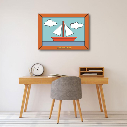 Cuadro Los Simpson Barco Sala Escena De Mobby Dick 56x40