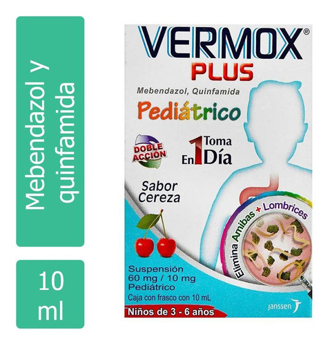 Vermox Plus Suspensión Pediátrico 60mg/10mg Caja Con Frasco 