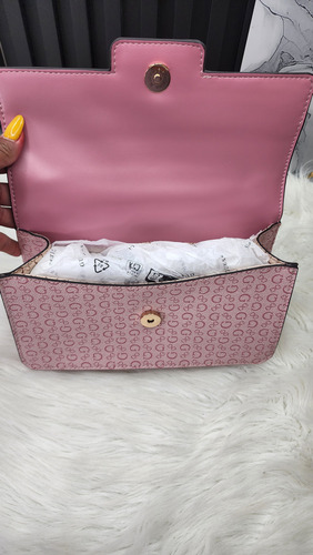 Bolsa Guess Sg970723 Nueva 100 % Original Con Etiqueta Rosa Estampado Oro Rosa