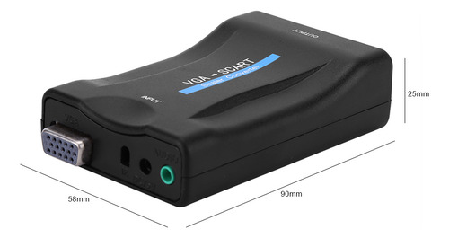 Adaptador Vga A Scart, Conversor De Vídeo Usb Con Mando A Di