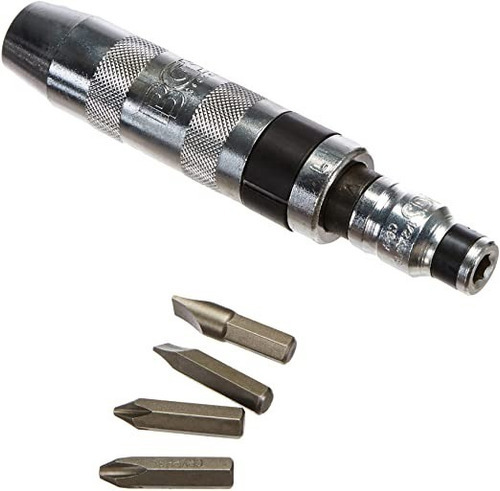 Bgs 710 Desarmador De Impacto Con Estuche Y Puntas (5 Pzas) Color Plateado