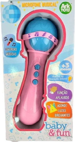 Microfone Musical Com Projetor Brinquedo Para Bebe Baby Luz