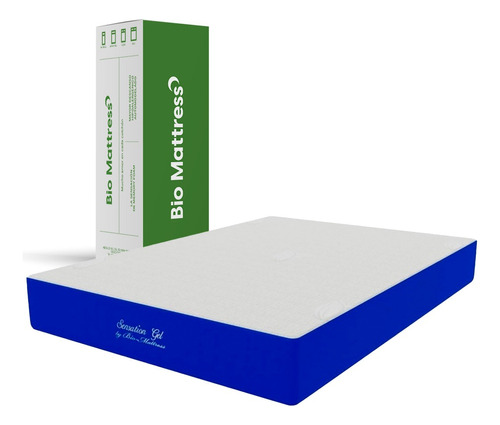 Colchón Bio Mattress Matrimonial Sensation Gel Color Azul