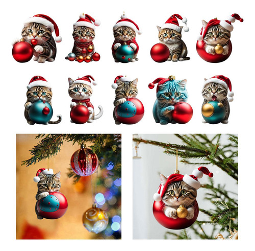 - Adornos Navideños Para Gatos, Mini, Adorno Para De