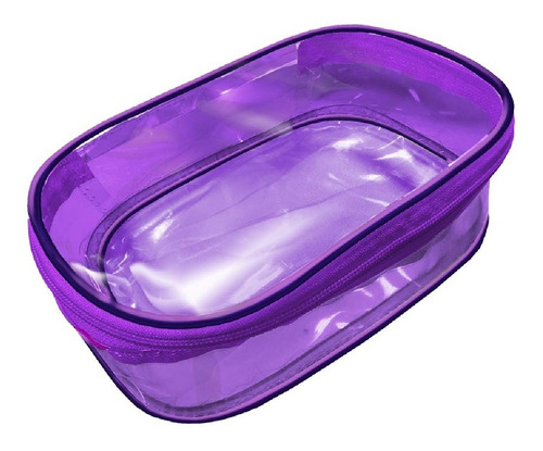 Estojo Bau Bubble Roxo Pvc Cristal 4044 Dac