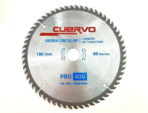 Sierra Circular Cuervo 180 Mm 60 Dientes