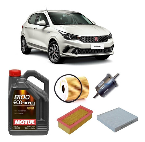 Kit De 4 Filtros Fiat Argo Cronos 1.8 Y Motul 5w30 X5 Litros