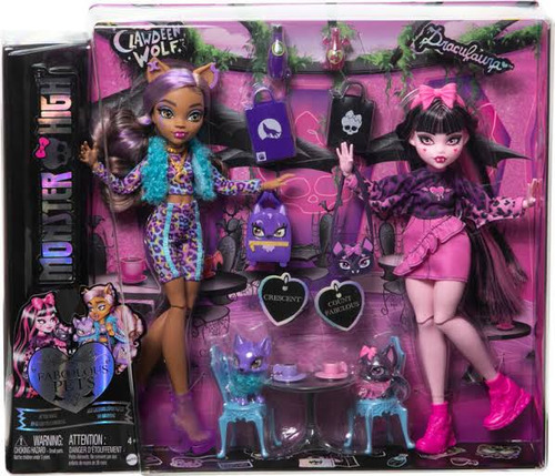 Monster High Faboolous Pets Draculaura Y Clawdeen Wolf, pacote com 2