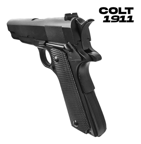 Imagen 2 de 10 de Pistola Airsoft Colt 1911 Black 6 Mm Replica Resorte Metal
