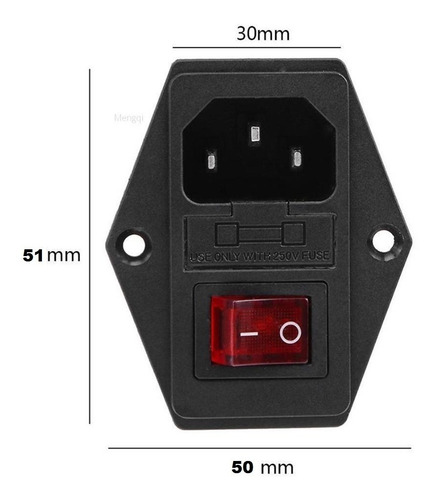 Enchufe Corriente Entrada Power Macho Boton Switch On/off