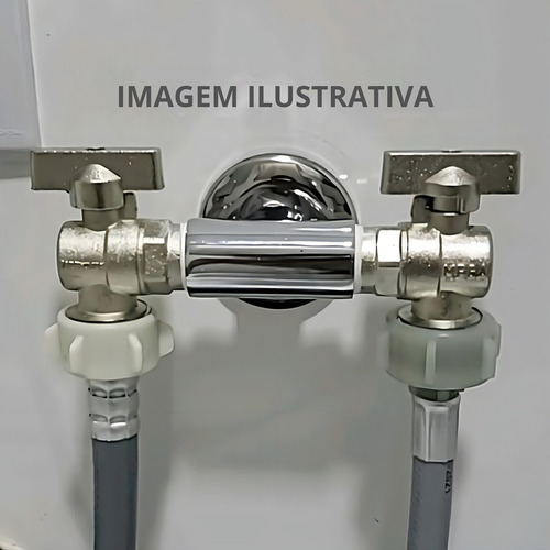 Torneira Multifuncional Duas Saídas Dupla Em Metal Ivendi Máquina/lavar/secar/tanque Cor Cromado