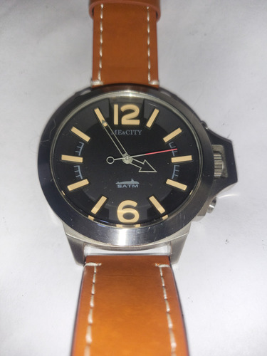 Relogio Grife Me&city (similar Panerai,u-boat) Aço, Premium Ocre Aço Inox Preto (Usado)