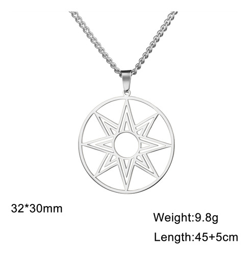 Collar Colgante Estrella Ishtar Inanna Fertilidad De Acero