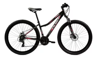 Mountain bike femenina Olmo Flash 295 S16" 21v frenos de disco mecánico cambio Shimano Tourney TY 300 color negro con pie de apoyo