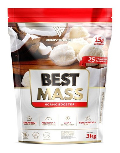 Hipercalórico Best Mass 3kg Hormo Boster - Body Shape Beijinho De Coco