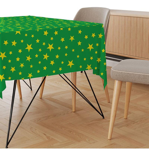 Decoracao Copa Tnt 1,40m 40g Estrelas Vd/amar Cor Verde/Amarelo