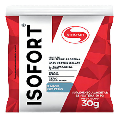 Kit 2x: Isofort Whey Isolado Sabor Neutro Vitafor 30g
