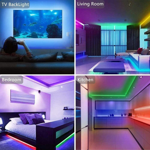 Imagen 8 de 10 de Tiras Led 5 Metros Con Remote Control Y Función Música