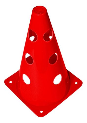 Cone De Marcação 12 Furos Poker Com 6 Unidades Cor Vermelho