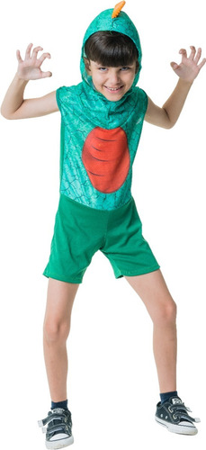 Fantasia Infantil Masculina Macacão Dinossauro Verde