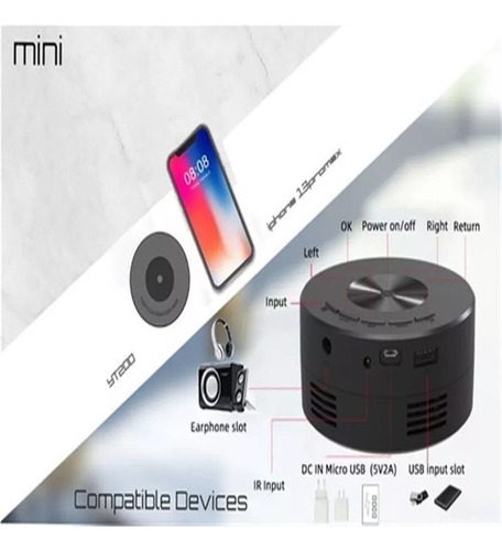Mini Proyector Portátil Hd1500 Lumens Usb Misma Telé A