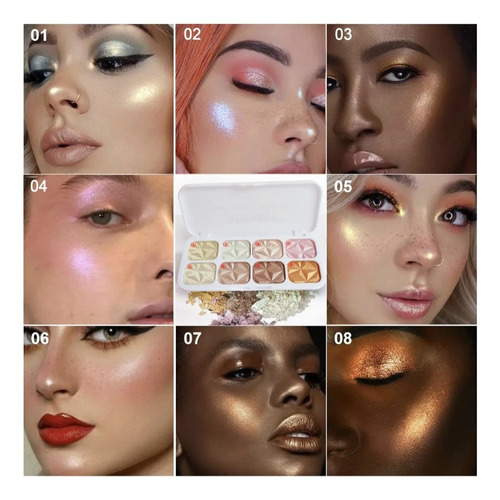 8 En 1 Paletas De Carmín Y Paletas De Maquillaje Premium