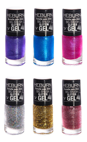 Heburn Kit X6 Esmaltes Gel Para Uñas Manicuría Sin Cabina